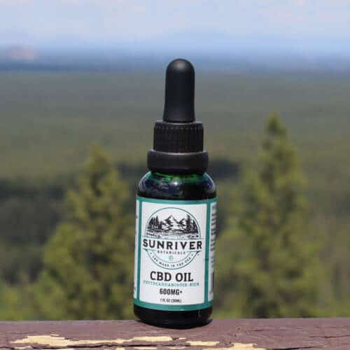 Sunriver Botanicals' CBD Oil Tincture, 600 mg, is on display in Oregon park.
