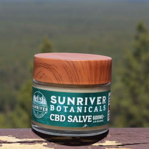 Sunriver Botanicals' CBD Salve, 600 mg, is on display in Oregon park.