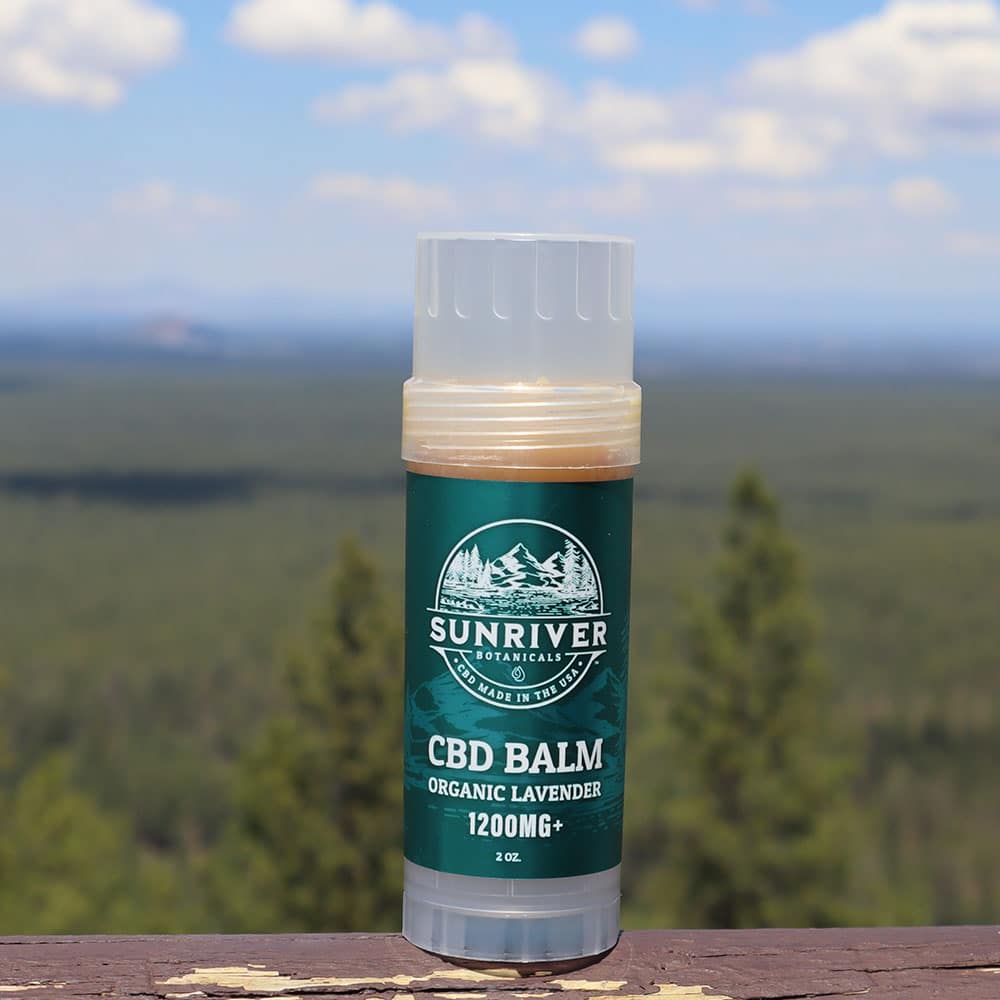 Sunriver Botanicals' CBD Body Balm, 1200 mg, is on display in Oregon park.