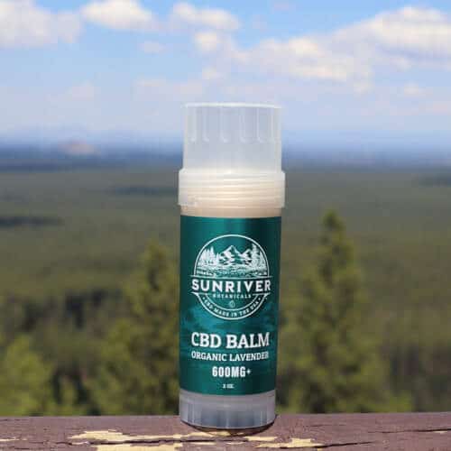Sunriver Botanicals' CBD Body Balm, 600 mg, is on display in Oregon park.